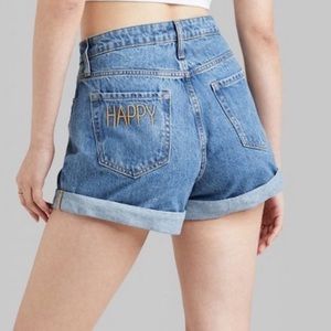 Women's Super-High Rise Rolled Cuff
Mom Jean Shorts - Wild Fable
Medium Wash 8